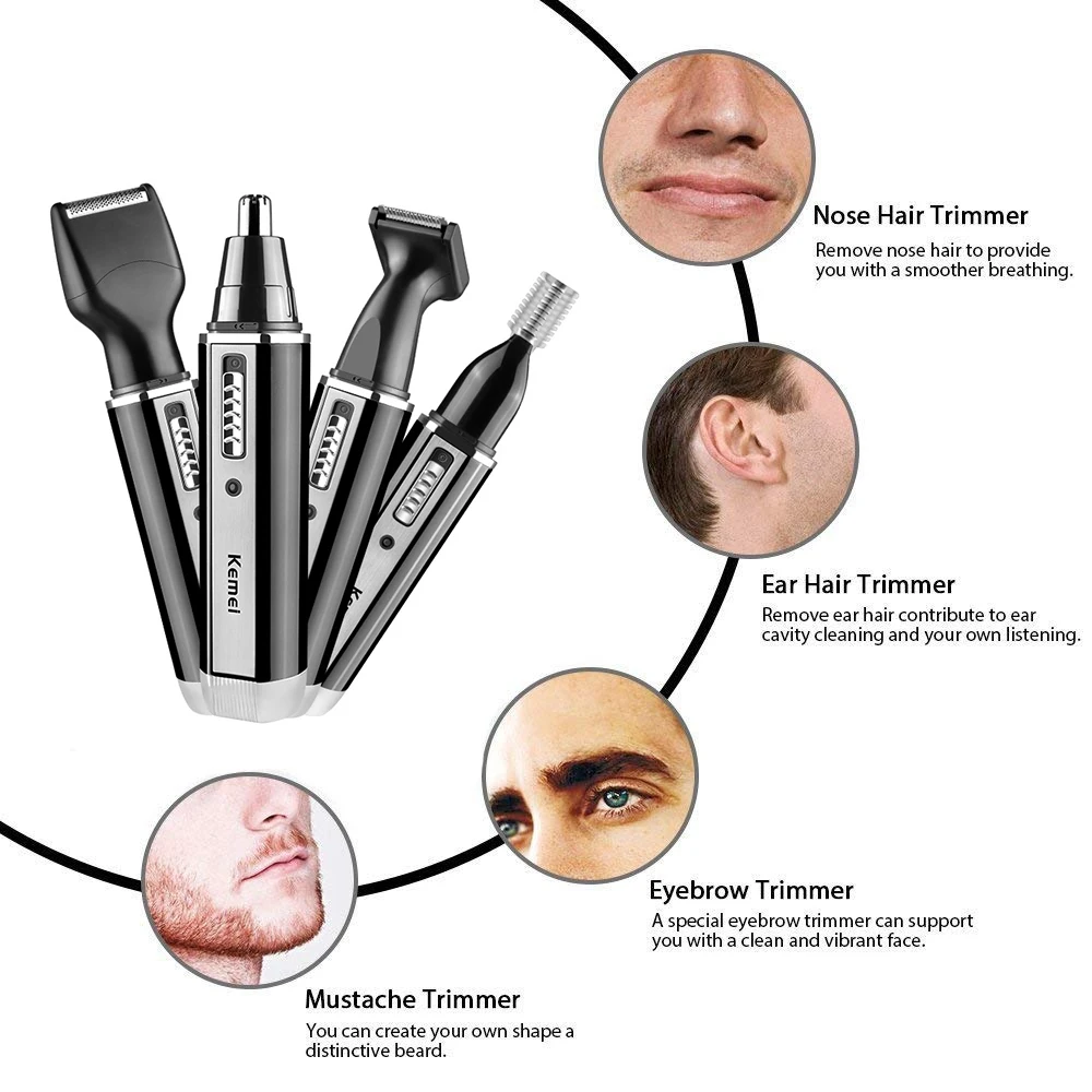 Kemei akumulatorowa elektryczn – Men'S Grooming Ear Hair recenzja i cena