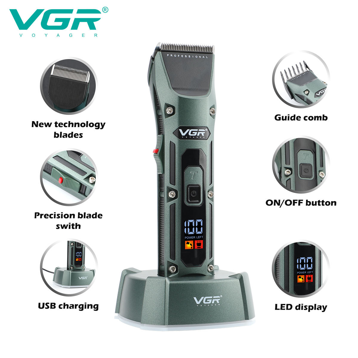 VGR V-696 nowy metalowy popula – Men'S Grooming Clippers recenzja i cena